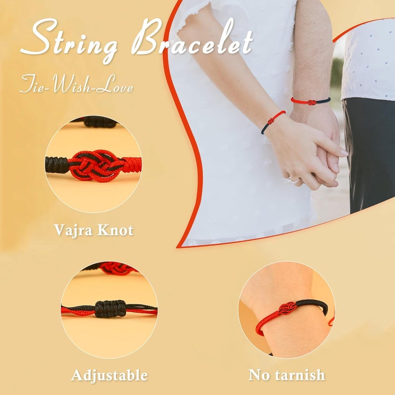 PEALICIOUS Red String Bracelet for Women, Girls Pinky Promise Bracelet Mommy and Me as Valentines Gifts, Father and Daughter Jewelry for Protection, Couple Best Friend Jewelry for Vday Anniversary - Image 4